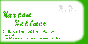 marton wellner business card